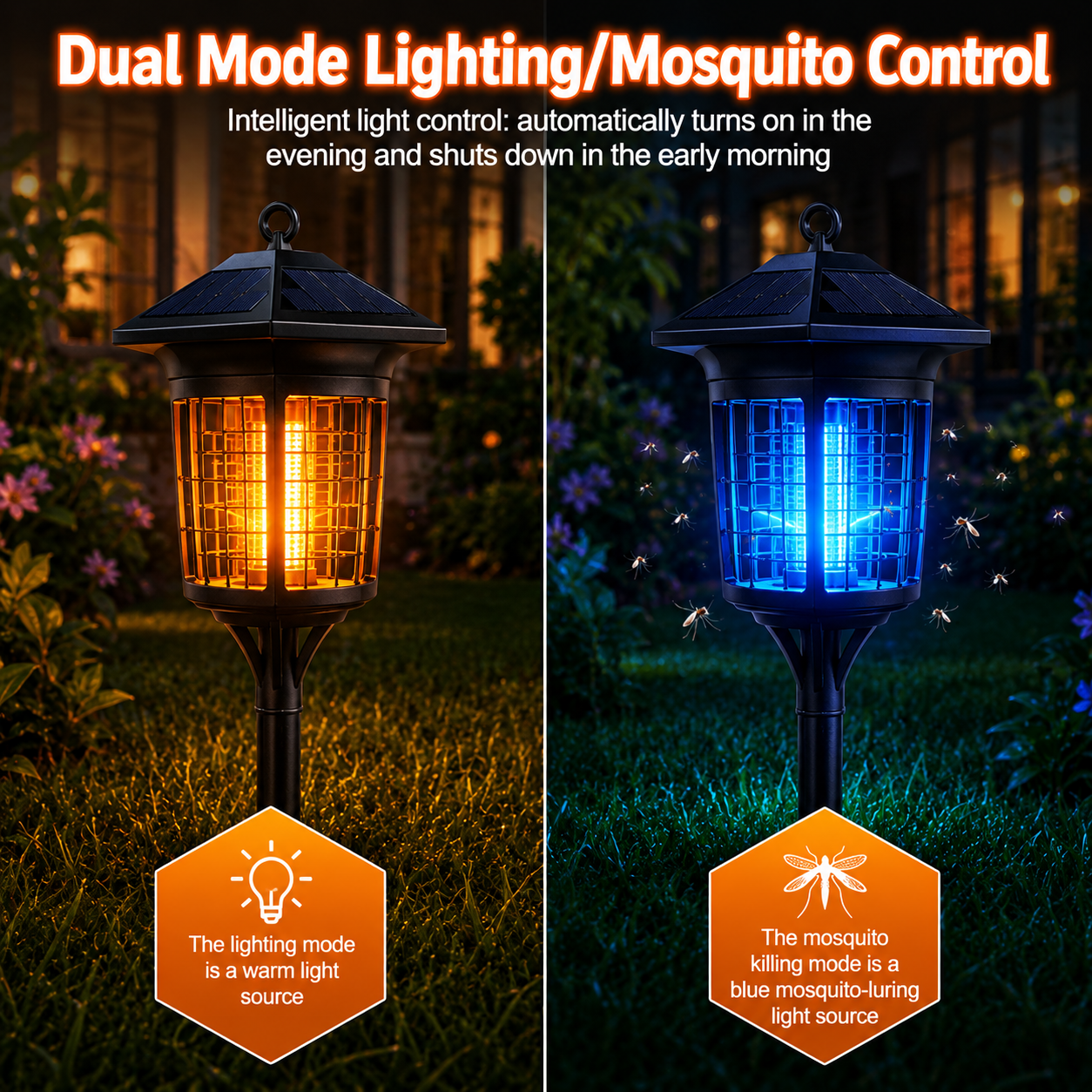Acortix™Solar powered mosquito killing lawn lamp