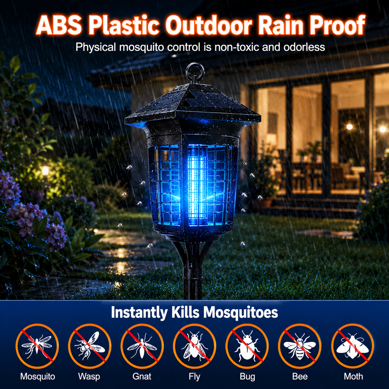 Acortix™Solar powered mosquito killing lawn lamp